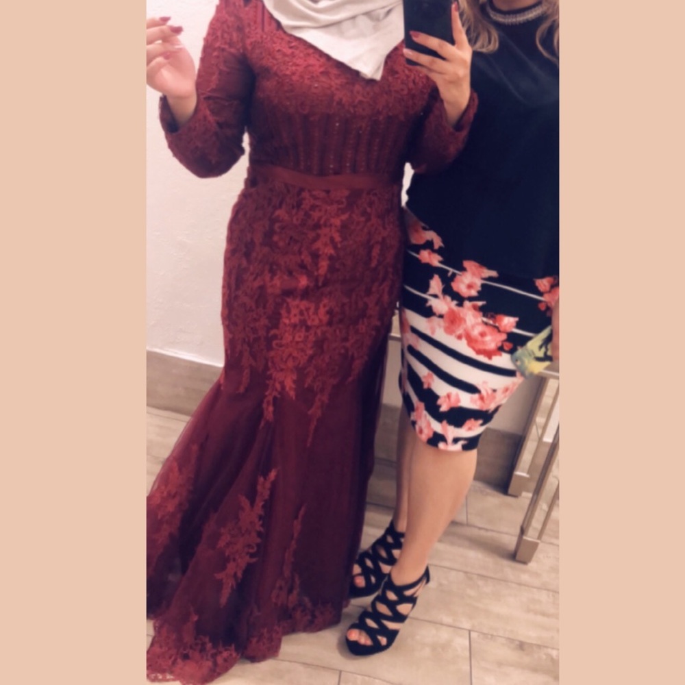 Full sleeve evening dress